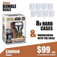 Load image into Gallery viewer, Mandalorian with The Child + 8 Pack of Pop Collectors Hard Case Protectors