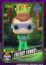 Load and play video in Gallery viewer, 1 in 10 Chance: Freddy Funko as The Riddler NFT Pop + 12 Pack Hard Stacks
