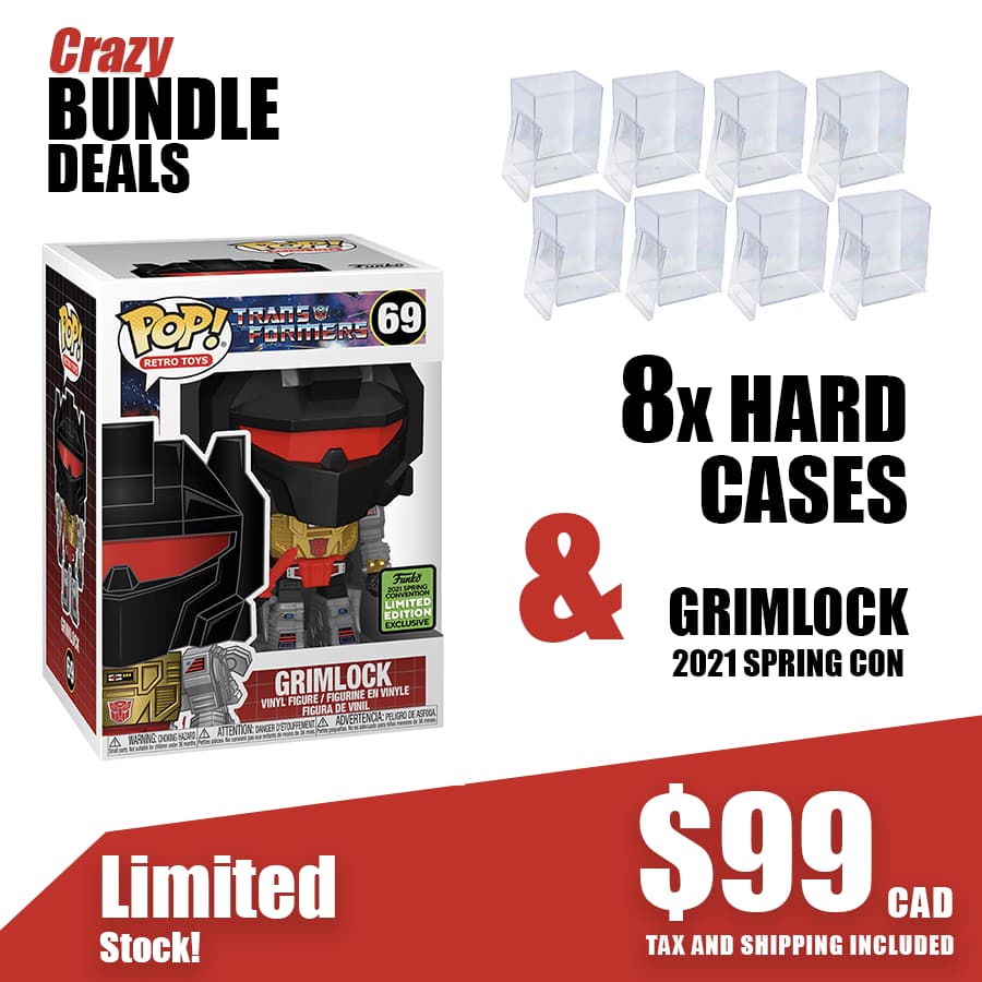 Grimlock 2021 Spring Con + 8 Pack of Pop Collectors Hard Case Protectors