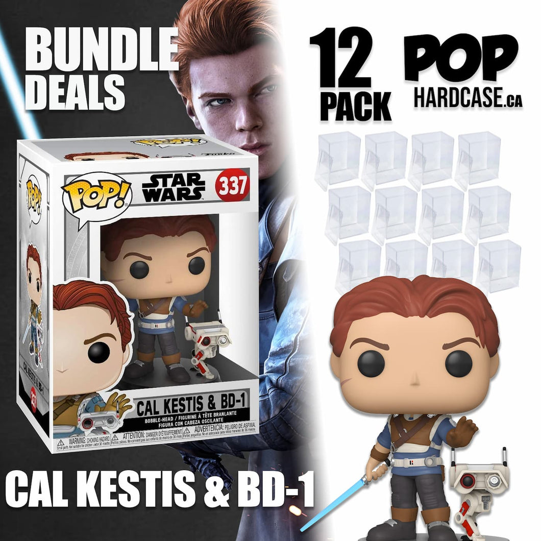 Cal Kestis & BD-1 Star Wars Funko Pop + 12 Pack Pop Hard Case Protectors Bundle