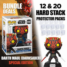 Load image into Gallery viewer, Darth Maul (Darksaber) Special Edition + Funko Pop Hard Stack Protector Display Cases
